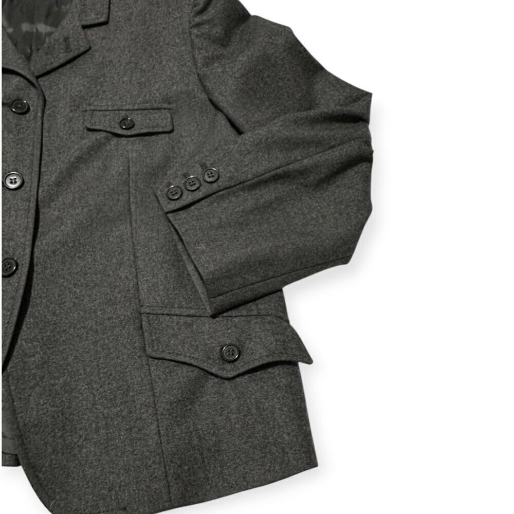 Miu Miu Gray Virgin Wool Blazer Jacket, Size 46it… - image 7